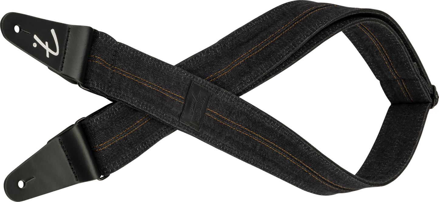 Fender® x Wrangler® Denim Strap Washed Black Stitch