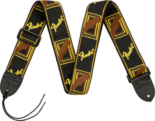 Monogrammed Strap Black/Yellow/Brown