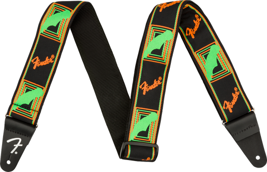Neon Monogrammed Strap Green and Orange